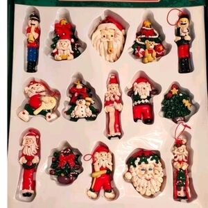 LOT Of 15 Vintage Christmas Ornaments 1980's - 1990's still in the box.